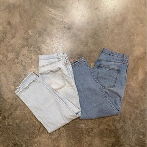 Two Pairs of Vintage Straight Universal Thread Jeans - Light and Medium Blue